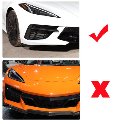 Real Dry Carbon fiber Front Bumper Fog Light Lamp Trims for Corvette C8 20-26 US 2