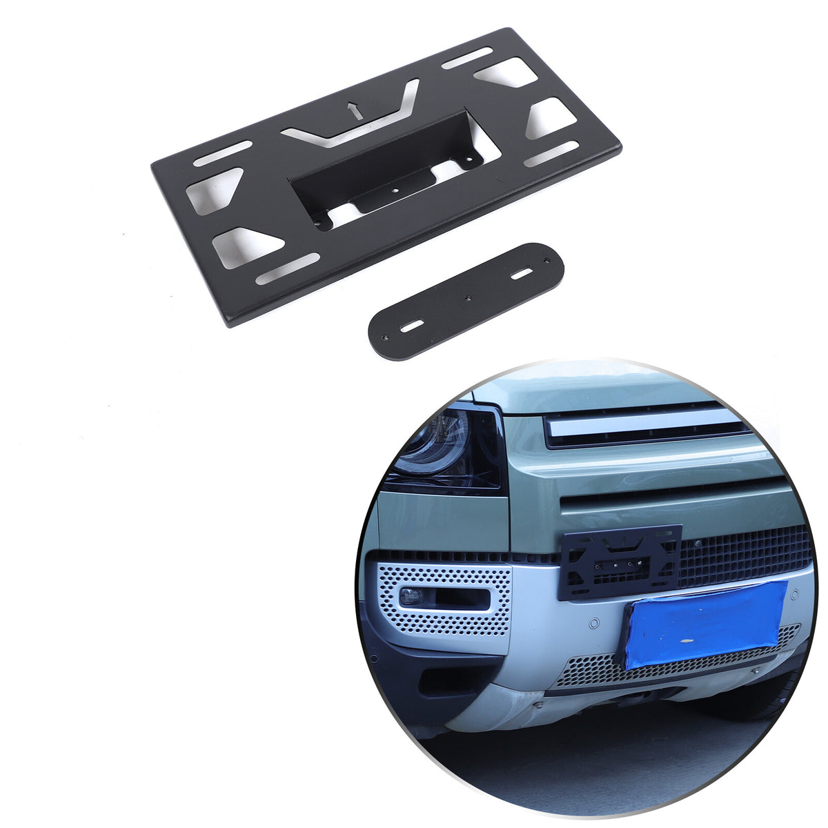 Front Bumper Tow Hook License Plate Mount Bracket For LR Defender L663 20-24 US 10