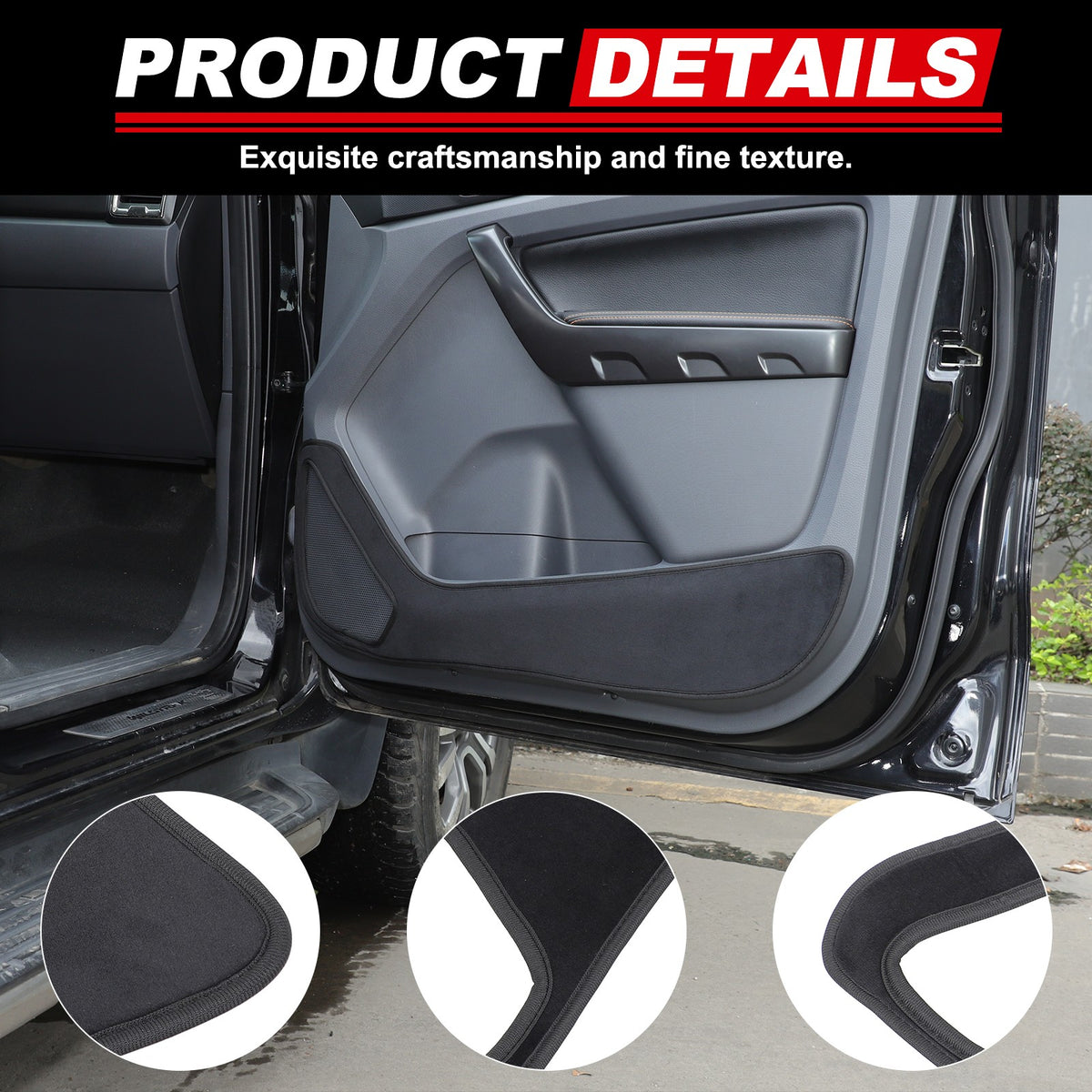 Door Side Anti-Kick Anti-Dirty Guard Cover Trim For Ford Ranger T7 T8 2015-2021 18
