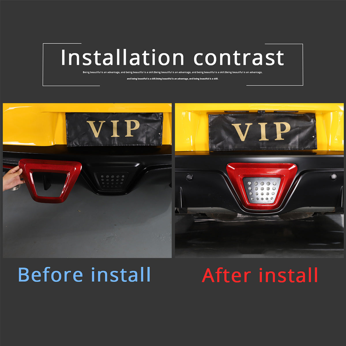 Red Real Carbon fiber Rear Bumper lower brake light frame For GR Supra 19-24 5