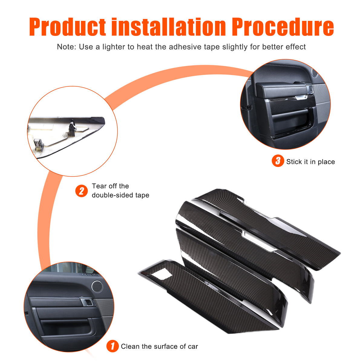 Replace ABS Carbon Interior door Panel For LR Range Rover Sport L494 2014-17 19
