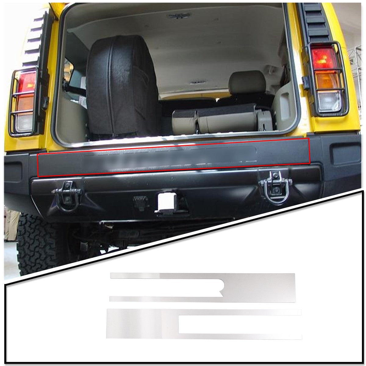 Rear Bumper Panel Trim For Hummer H2 2003-2009 (Without Spare Tire Style) 6
