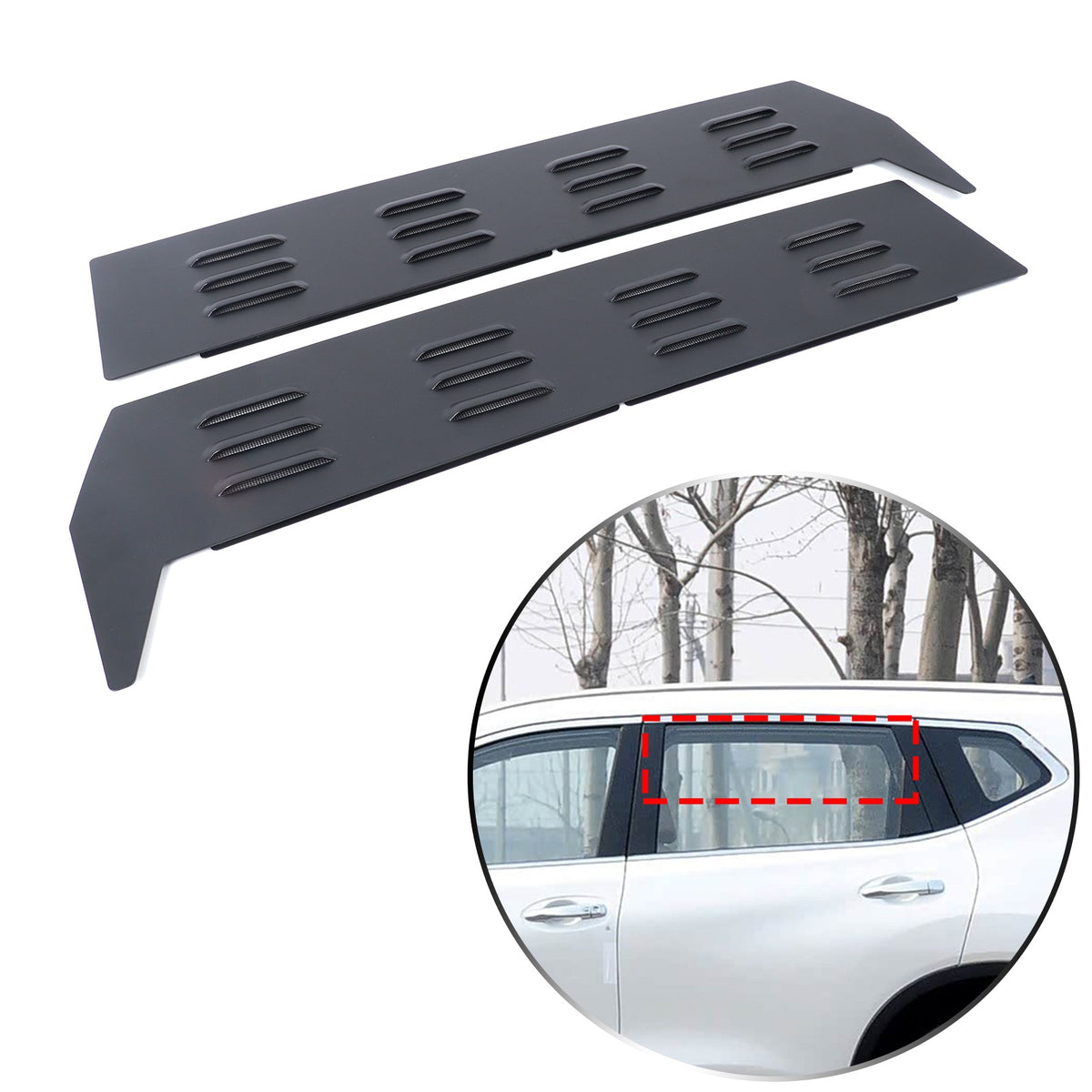 Aluminum Door Window Louver Air Vent Panel Trim Cover For Nissan X-Trail 2014+ 4