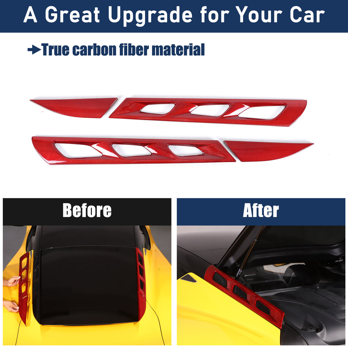Red Real Carbon Fiber Interior Exterior Conosle Trim Cover For Lotus EMIRA 21-25 217
