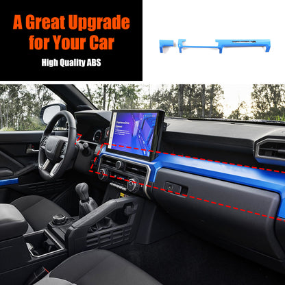 Blue ABS Console Center Dashboard Cover Trim For Toyota Tacoma SR SR5 2024-2025 16