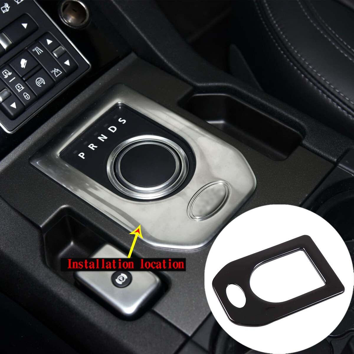 Gear Shift Panel Cover Trim ABS Black For Land Rover Discovery 4 LR4 2013-2016 3
