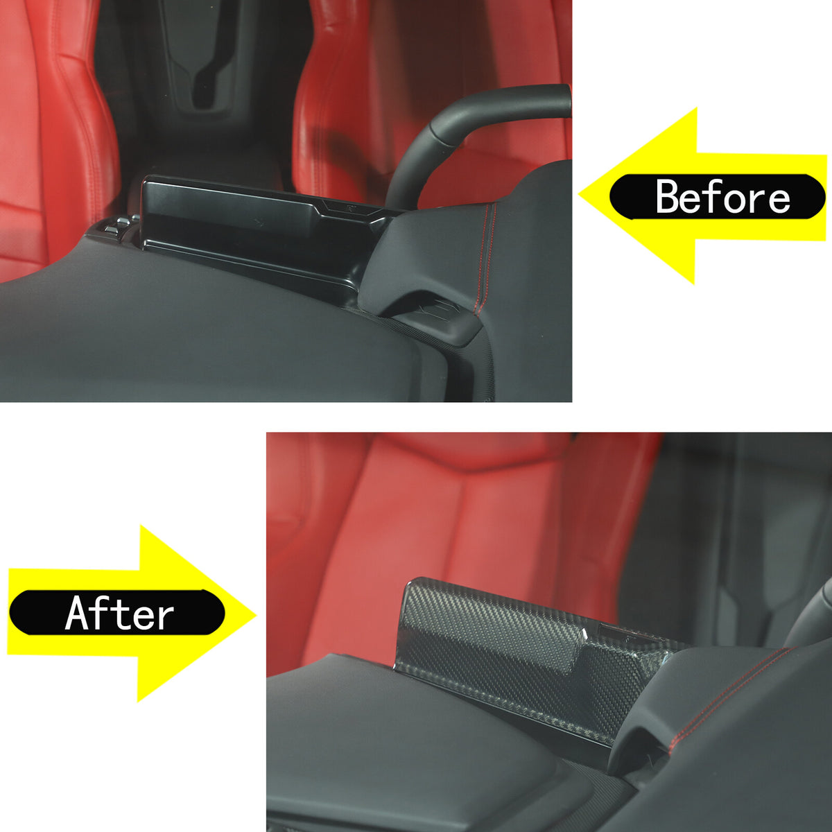 Real Carbon Fiber Center Console Screen Back Frame Trim For Corvette C8 20-25 US 16