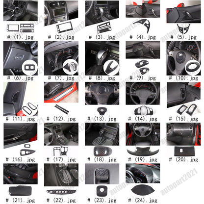 Real Dry Carbon Fiber Full Interior Set Decor Trim Kit for Corvette C6 2005-13 - Styles 21-25 2