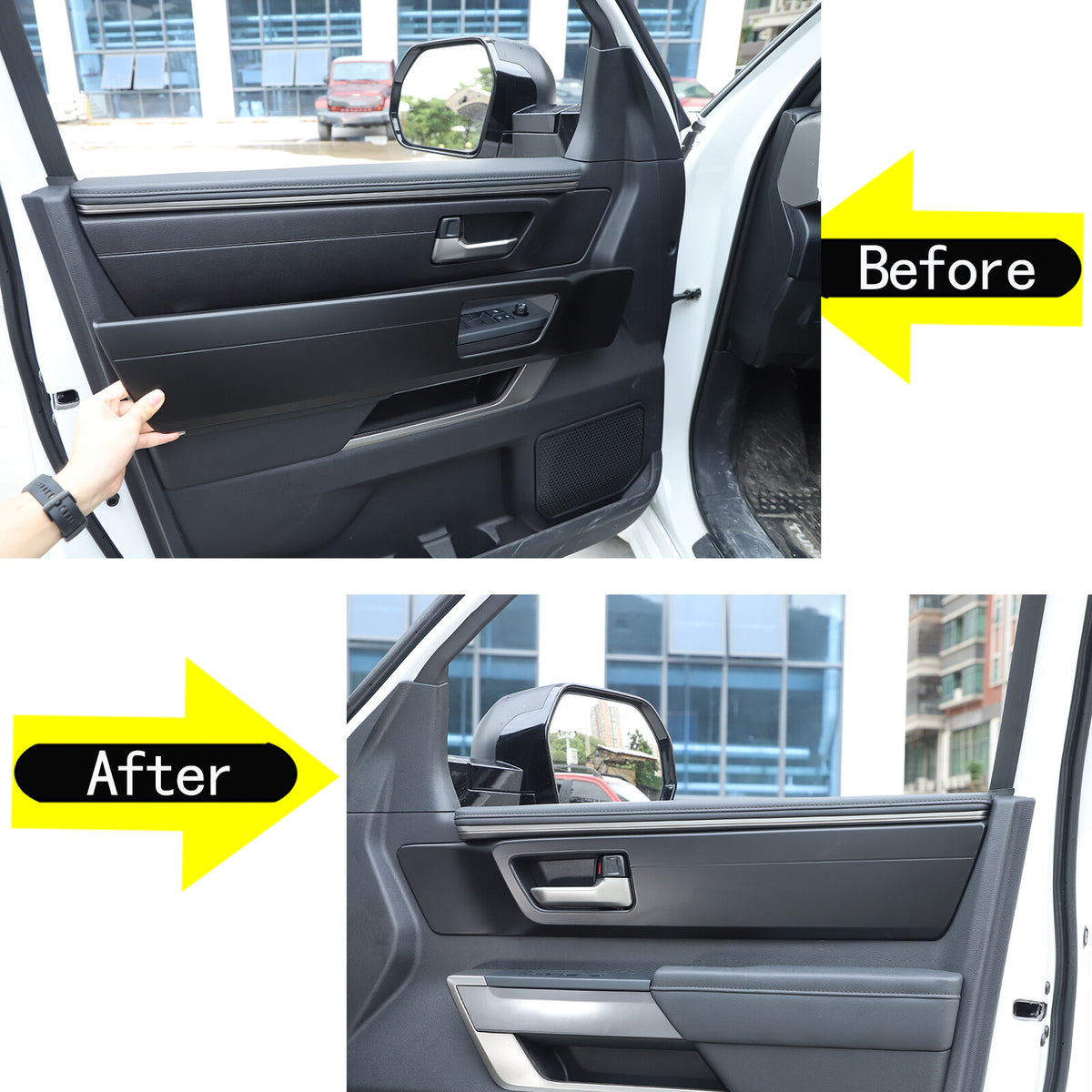 Matte Black ABS Interior Decoration Cover Trim Kit For Toyota Tundra 2022-26 US - Variants 6-10 63