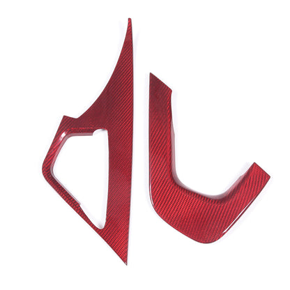 Red Real Carbon Fiber Co-pilot center Grab Handle Trim For Corvette C7 14-19 12
