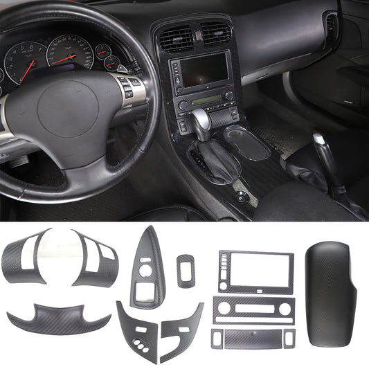 Matte Carbon Fiber interior Full Trim Cover Set For Corvette C6 2005-2013 1