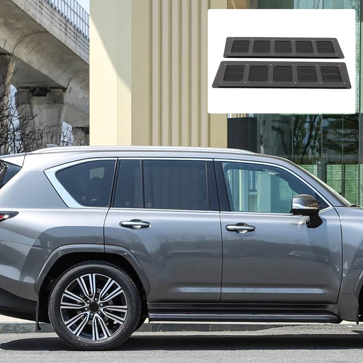 Rear Door Window Louver Air Vent Trim For Lexus LX/Toyota Land Cruiser LC300 22+ 1