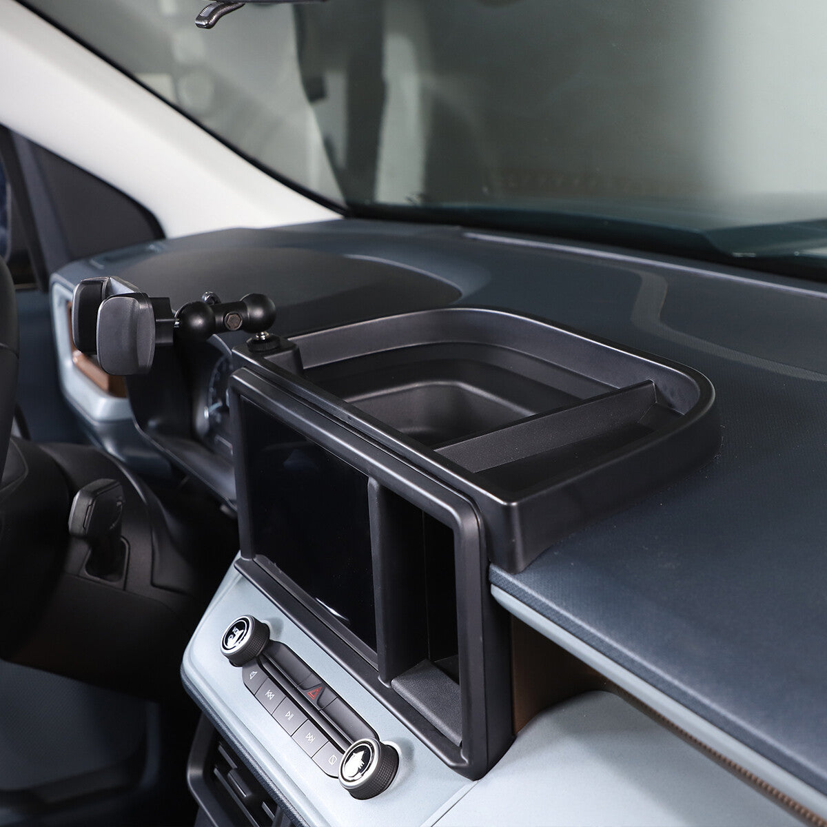 Dashboard Cell Phone Holder Mount with Storage Tray Box for Ford Maverick 2022+ 8