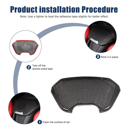Real Carbon Fiber Rear Seat Single Speaker Grill Trim For Corvette C8 1LT 2020+ 2