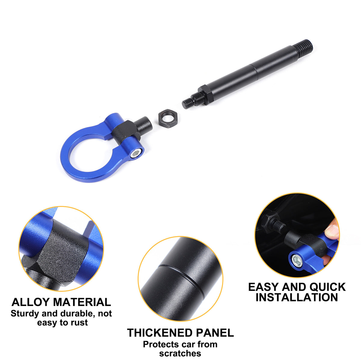 Front Bumper Trailer Track Racing Aluminum Tow Hook Ring For Corvette C8 20+ US 44