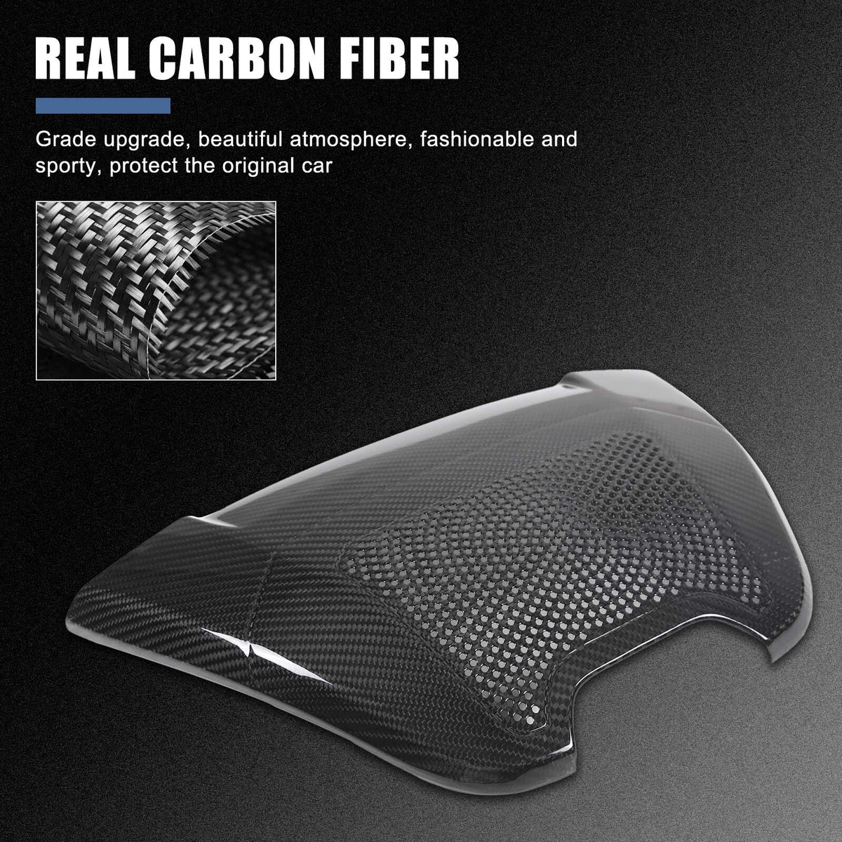 Real Carbon Fiber Rear Charger Speaker Cover Trim For Corvette C8 Convertible 12