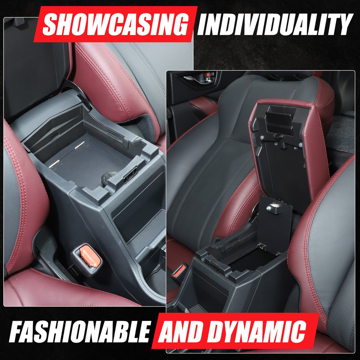 Alloy Center Console Safe GUN Storage Lock Box Tray For Subaru Forester SK 19-24 12