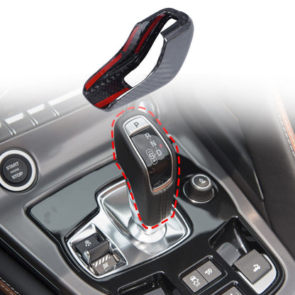 Real Carbon Fiber Center Gear Shift Knob Cover Trim For Jaguar F-TYPE X152 2013+ 15