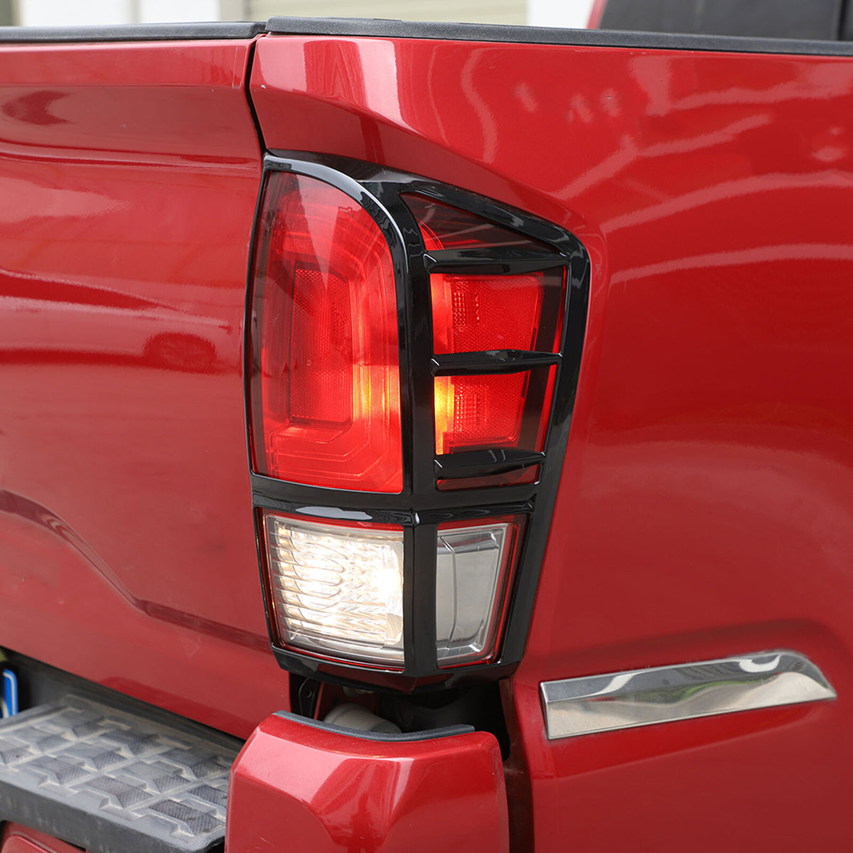 Glossy Black ABS Rear Taillight Trim Cover Bezel Trim For Toyota Tacoma 2016-23 1