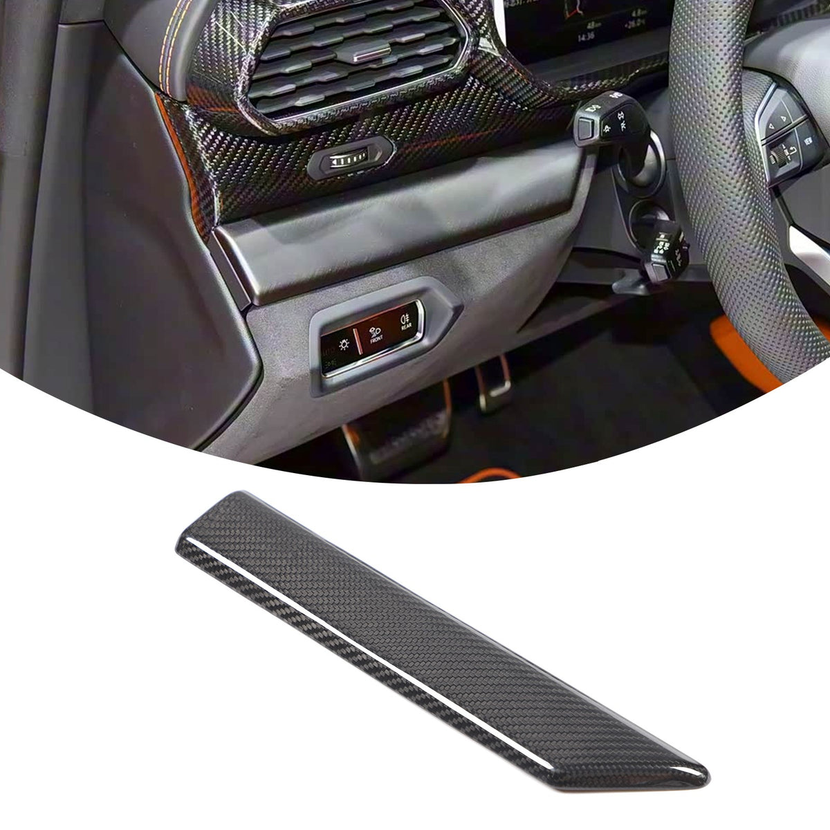 Real Carbon Fiber Half Wrap AC Switch Panel Trim For Lamborghini URUS 2018-2021 3