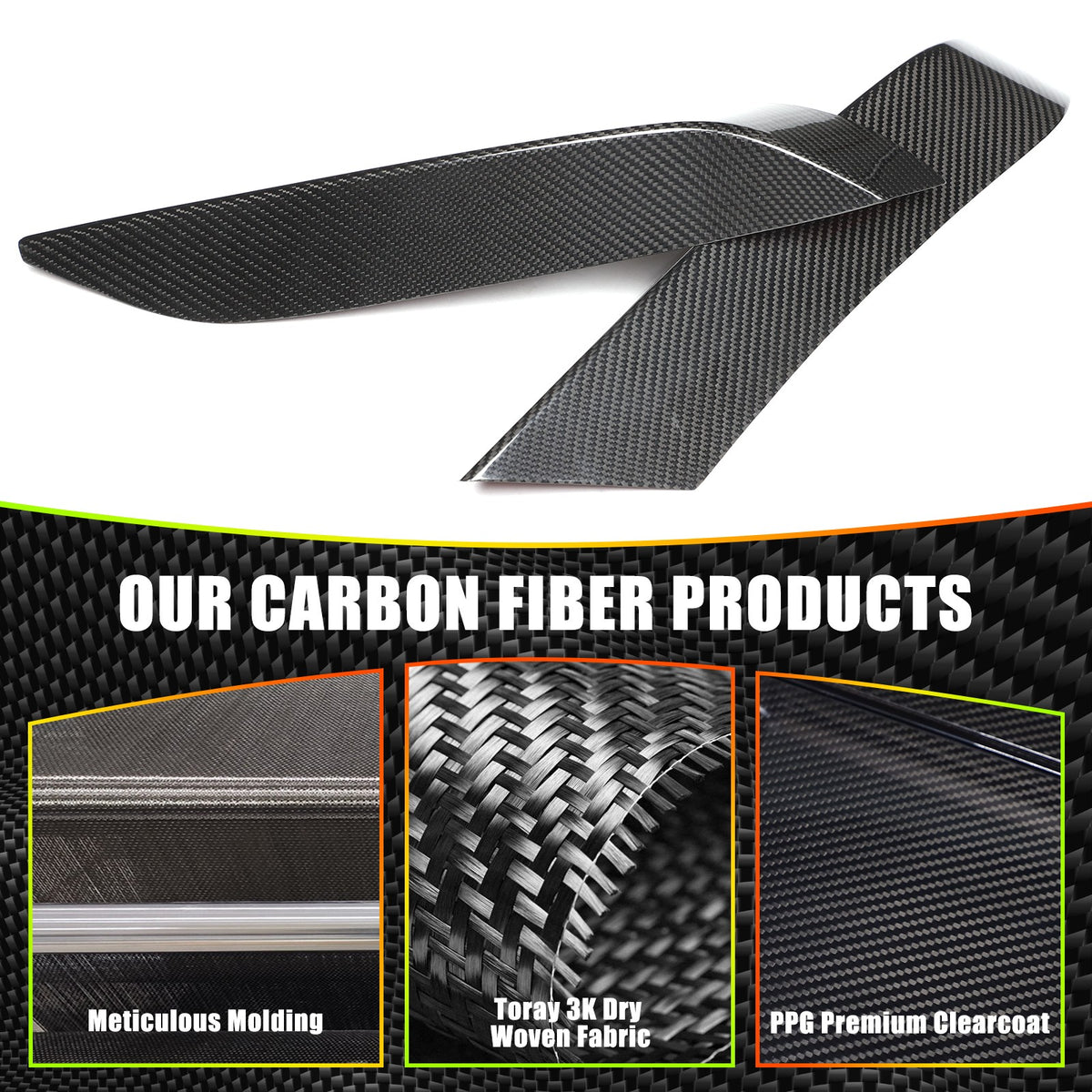 Real Carbon Fiber Front Bumper Upper Trim For BMW M3/M4 F80/F82 2015-2019 7