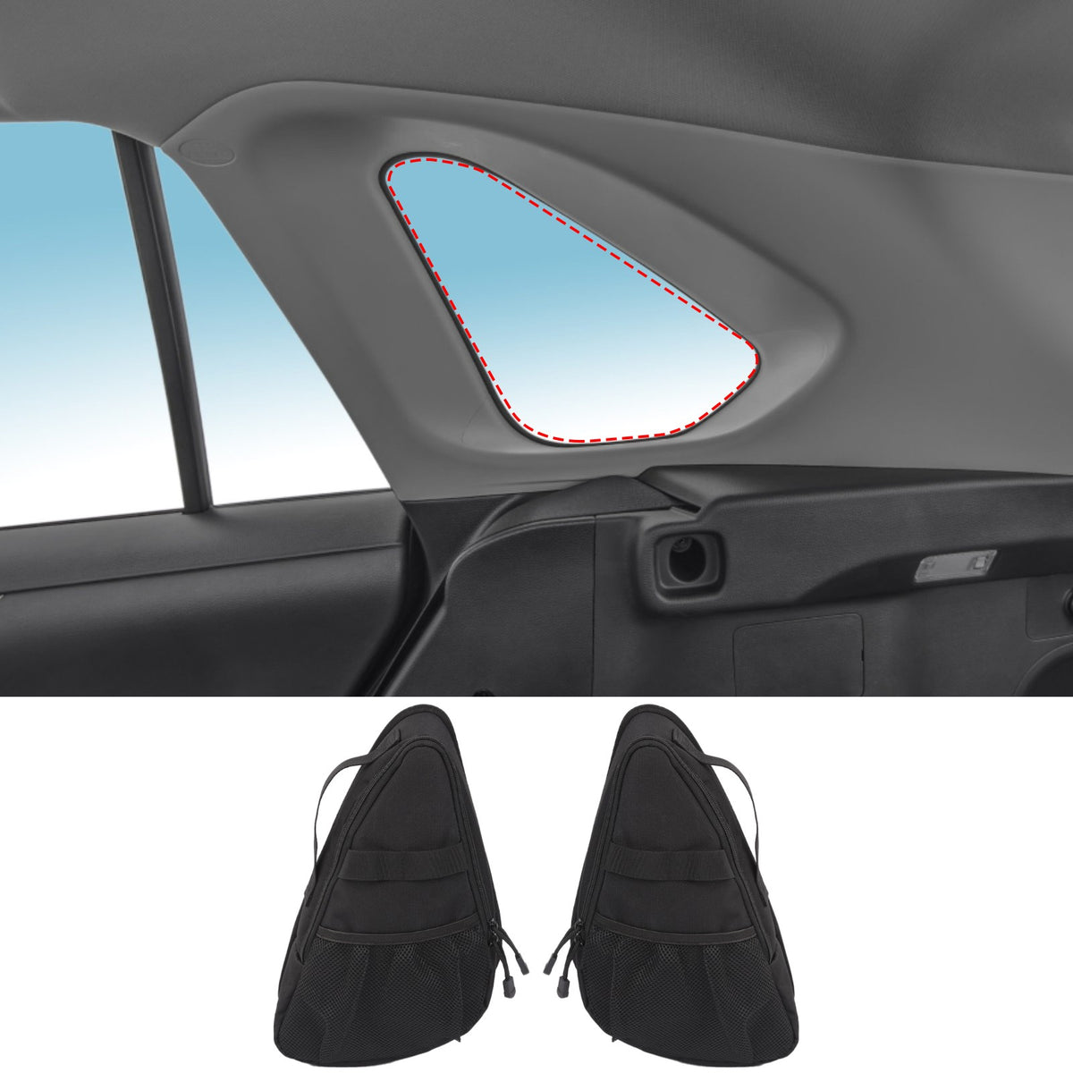 Black Rear Trunk Side Storage Window Bag Tray For Toyota RAV4 2020+ US 17