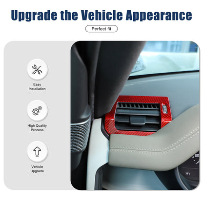 Red Real Carbon Fiber Air Vent Outlet Cover Trim For LR Defender L663 2020-24 16