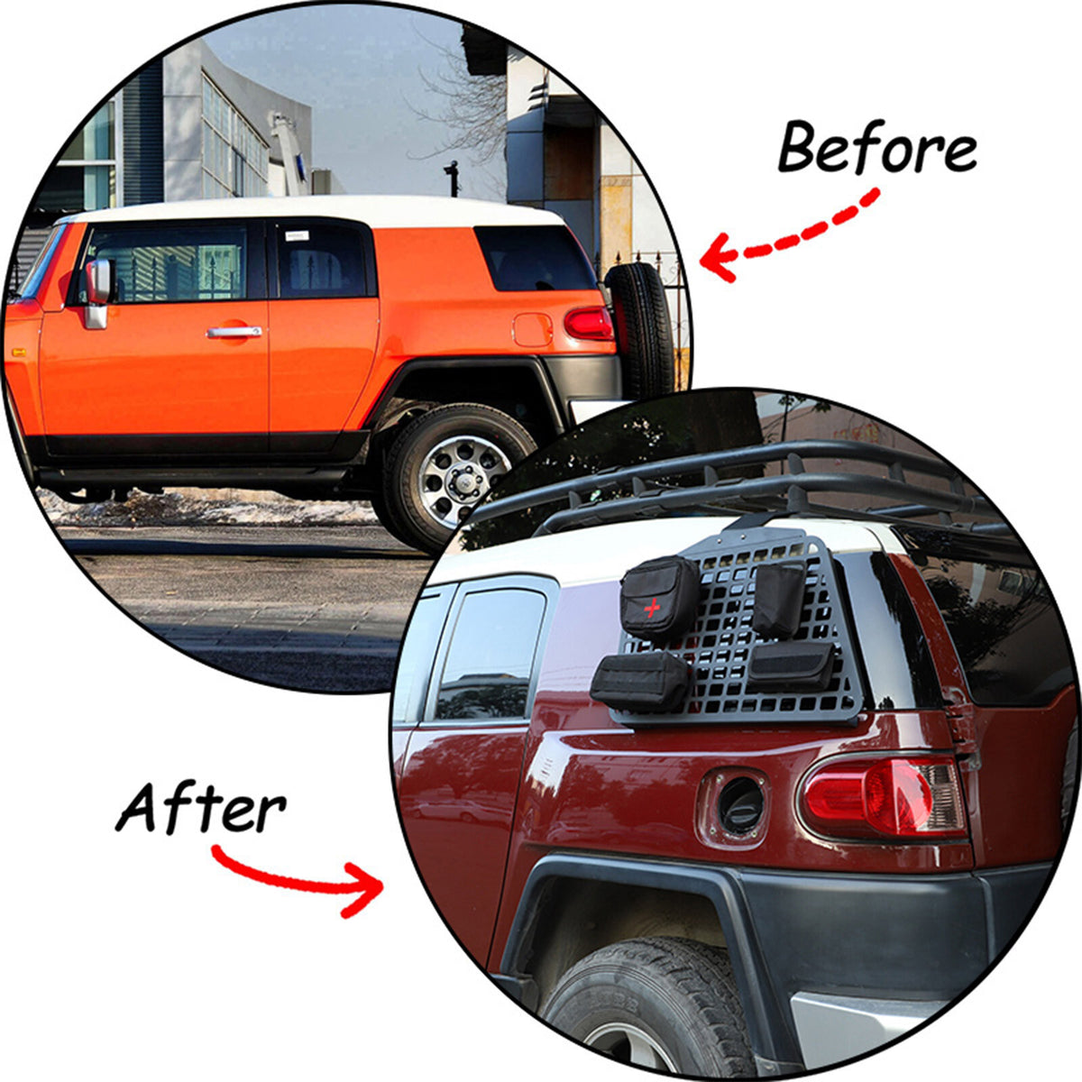 Rear Quarter Window Guard Molle Panel Storage Bracket for FJ Cruiser 2007-2021 16