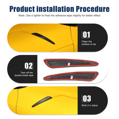 Matte Real Carbon Fiber Side Air Vent Trim Cover Fits Toyota Supra A90 2019-2024 18