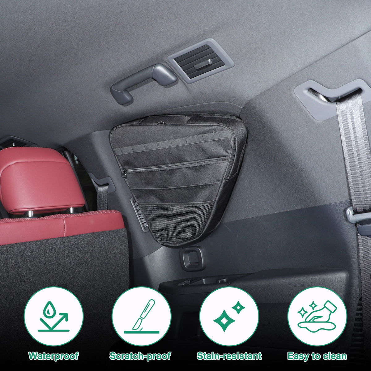Rear Trunk Cargo Side Window Organizer Storage Pouch For Lexus LX 2022+ 18