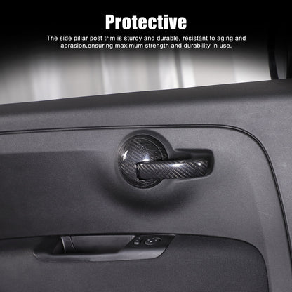 Real Carbon Fiber Interior Door Handle Trim For Fiat 500 Abarth 595 695 2010+ 5