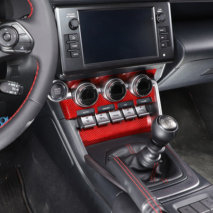 Red Real Carbon Fiber Interior Center Console Trim Set Kit For Subaru BRZ 22+ 124