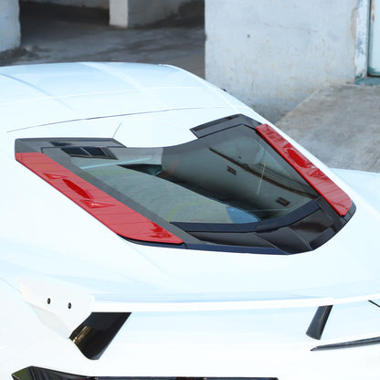 ABS Sport Red Rear Hood Wash Waterproof Cover For Corvette C8 2020+ 8