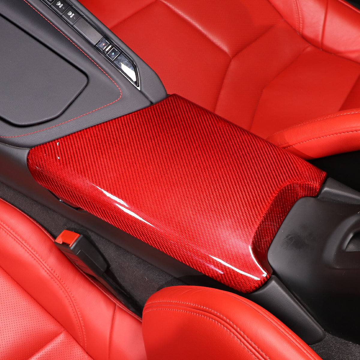 Red Real Carbon Fiber Full Interior Set Decor Trim Kit for Corvette C8 20-25 - Styles 36-40 39