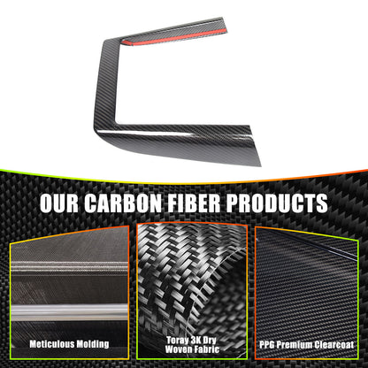 Real Dry Carbon Fiber Center Console Interior Trim Cover For Tesla Model 3 2023+ 7