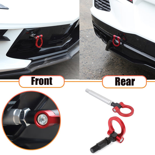 Red Aluminum Front & Rear Track Racing Tow Hook Trailer For Corvette C8 2020-26 1