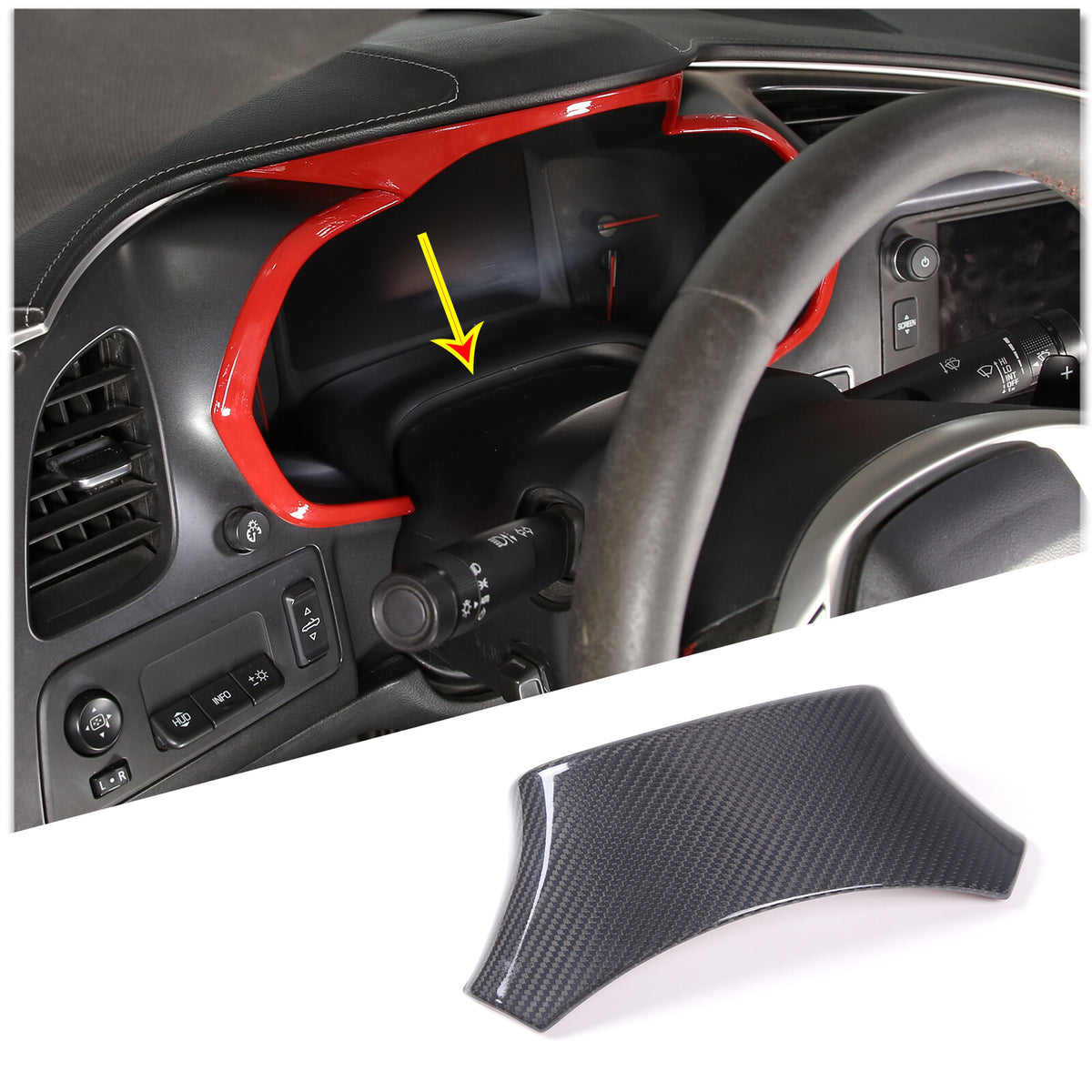 Real Carbon Fiber Interior Dashboard Trim Cover Decor Kit For Corvette C7 14-19 99