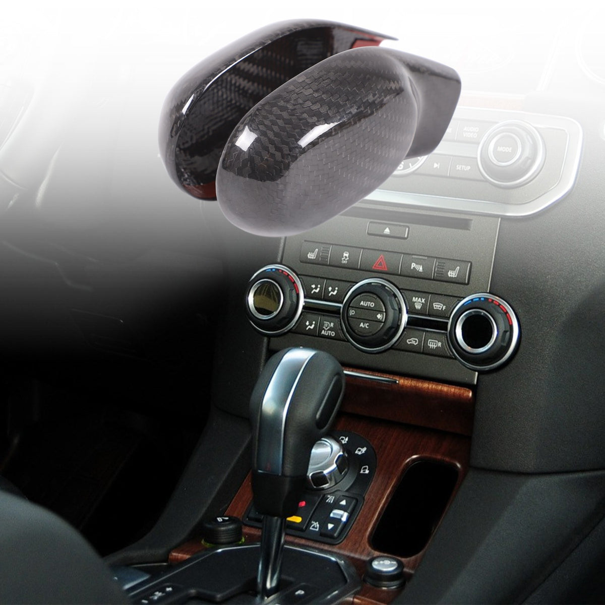 Real Carbon Fiber Gear Shift Knob Trim Cover For LR Discovery 3 4 L319 2004-2012 13
