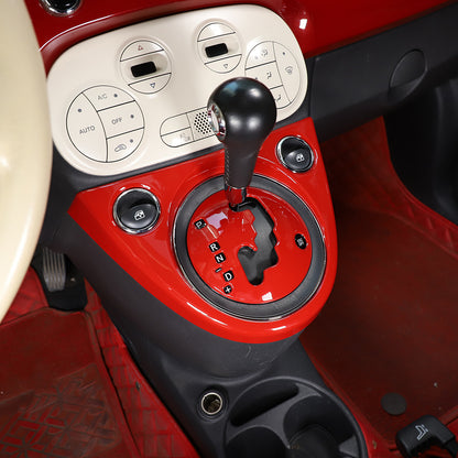 Red Center Console Gear Shift Display Panel Cover Trim Kit for Fiat 500 2011-23 5