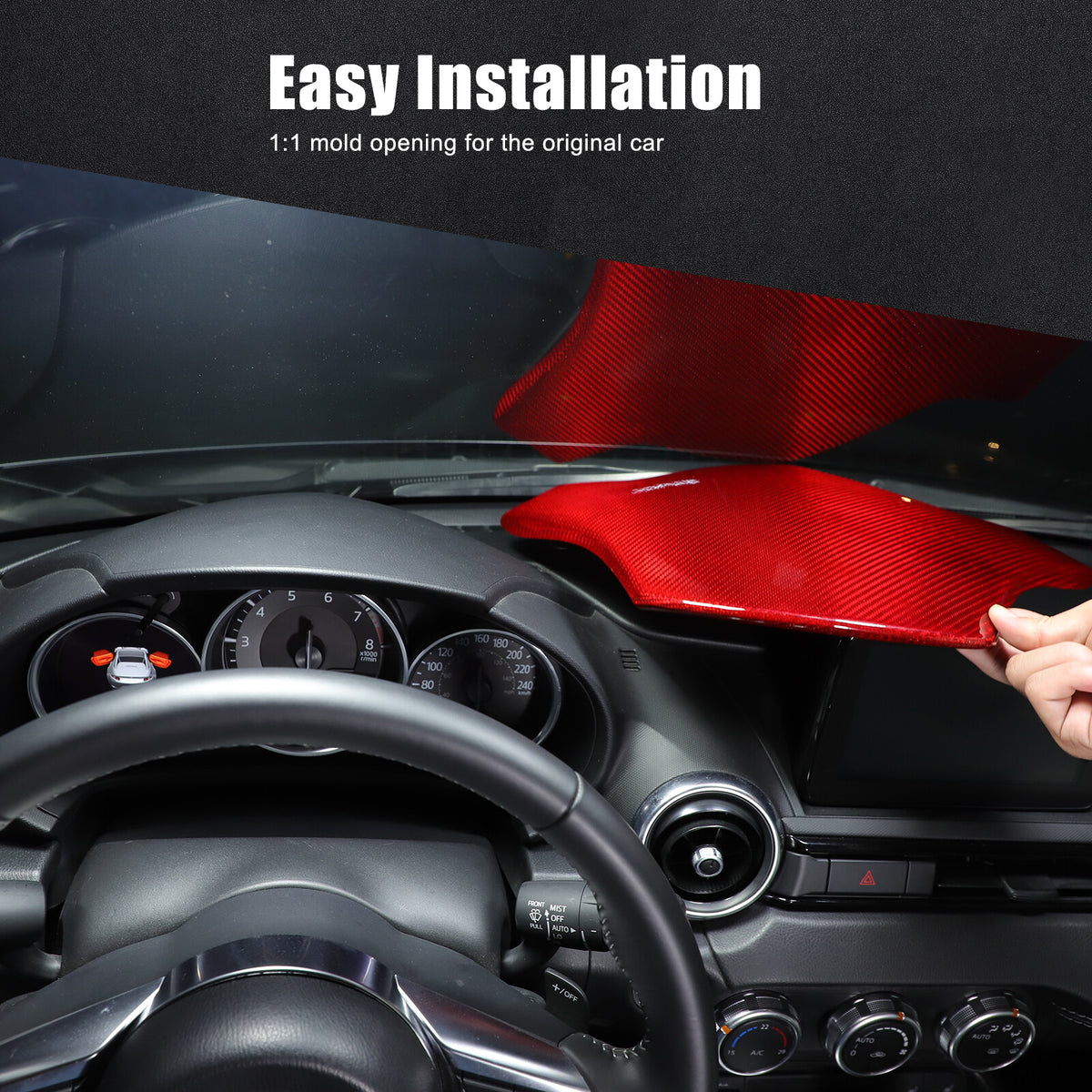 Real Carbon Fiber Interior Dashboard Instrument Trim For Mazda MX-5 Miata 16-23 13