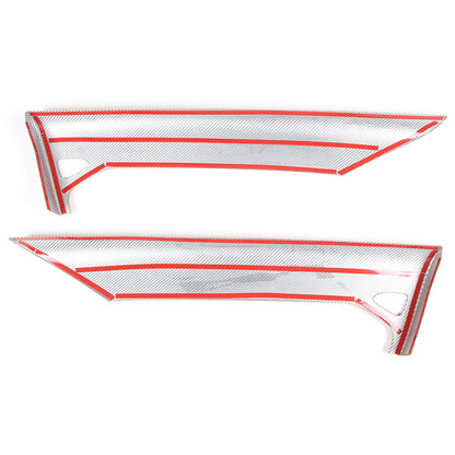 Yellow Carbon fiber Interior Door Upper Panel trim Cover For Corvette C8 2020-26 3