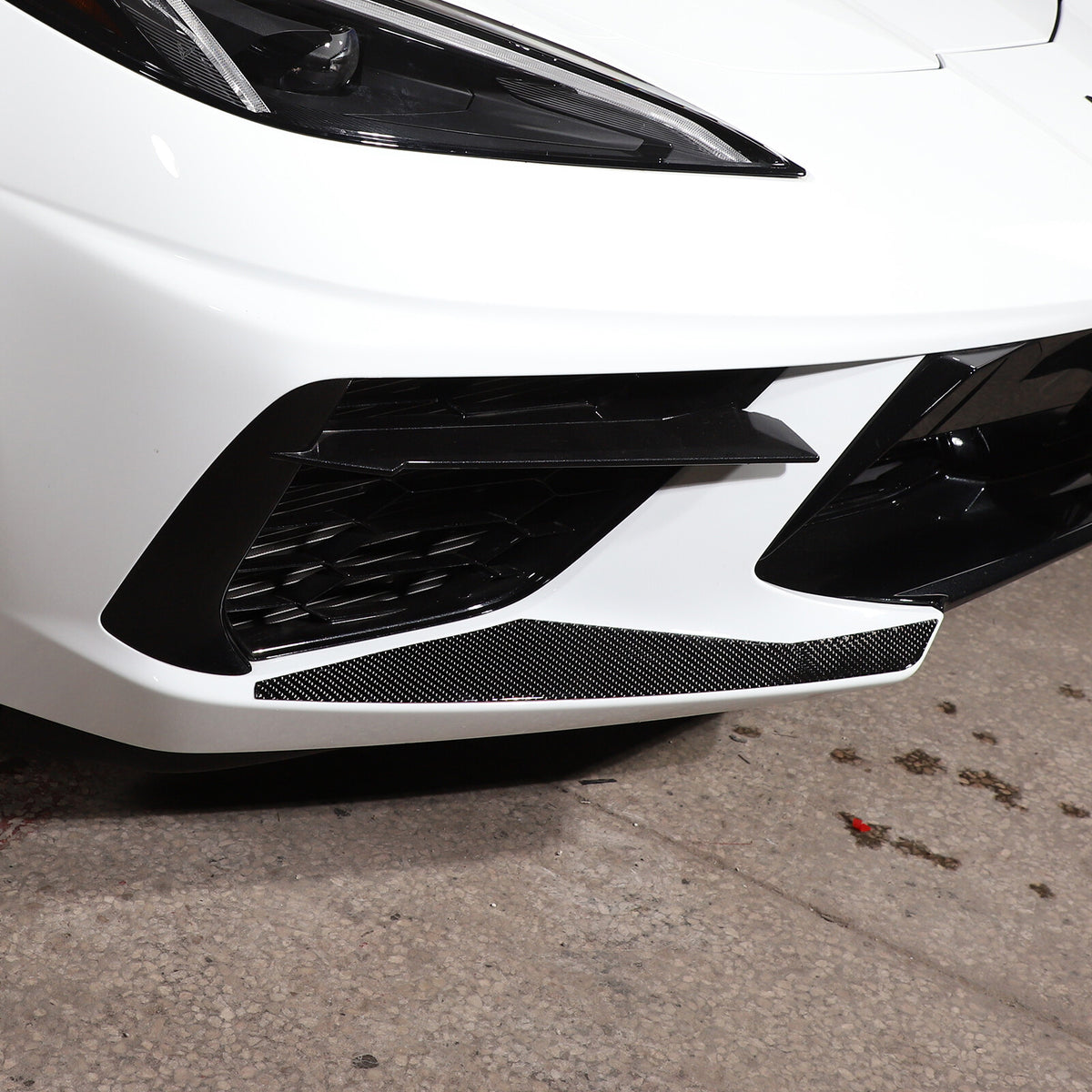 Carbon Fiber Front Bumper Lip shovel Corner Trim Cover For Corvette C8 20-26 US 6