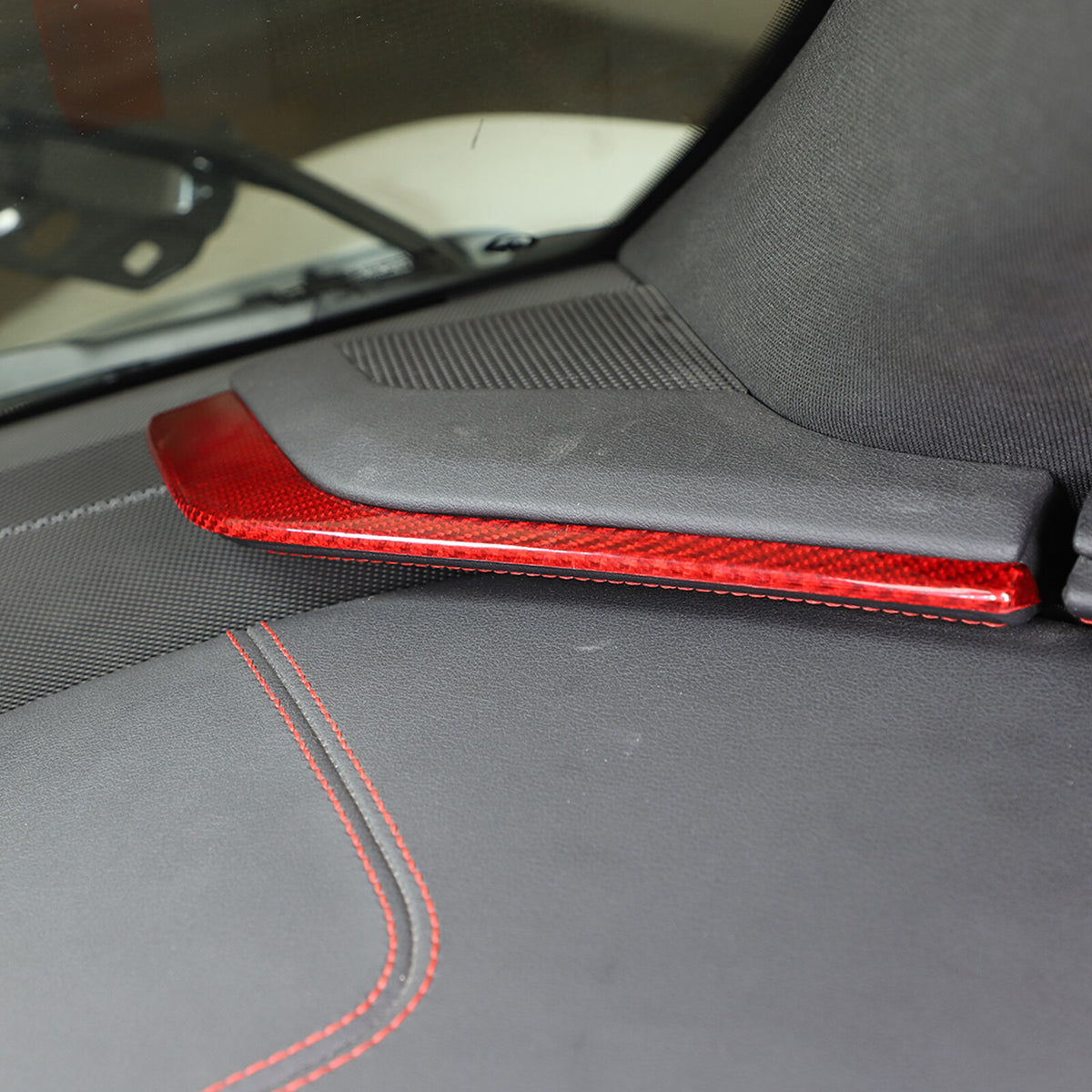 Red Real Carbon Fiber Full Interior Set Decor Trim Kit for Corvette C8 20-25 - Styles 31-35 47