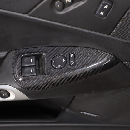Real Carbon Fiber Door Armrest Window Lift Trim Cover For C6 Corvette 2005-13 7