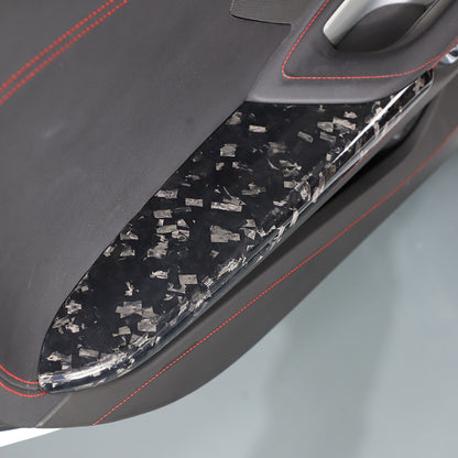 Forged Real Carbon Fiber Door Armrest Trim Panel Cover For Corvette C8 2020-2026 1