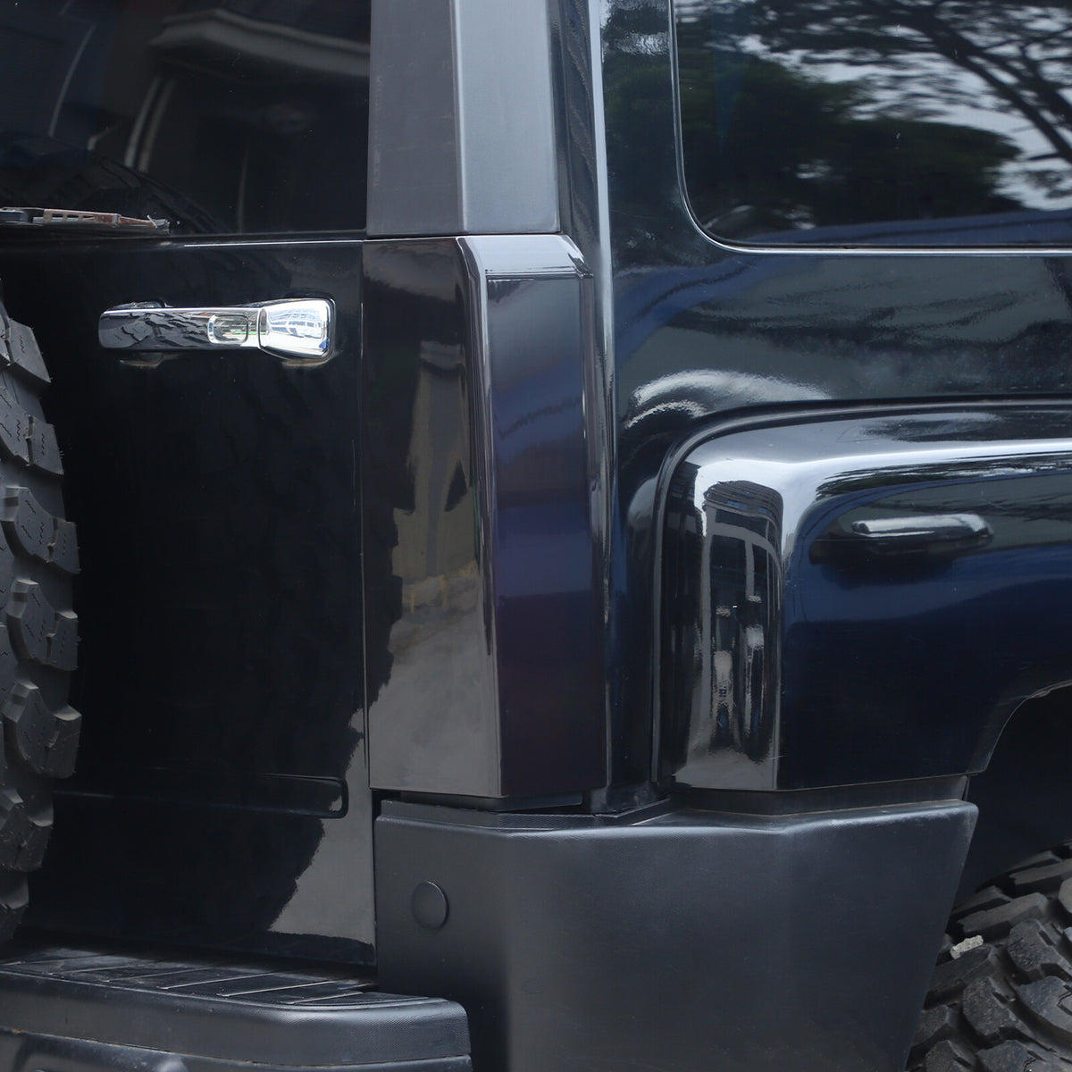 Smoked Black Rear Tail Light Guard Decor Cover Trim Bezels For Hummer H3 2005-09 8
