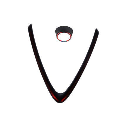 Matte Black Fiber V- Frame Shape Grille Mesh Cover For Alfa Romeo Stelvio 17-20 5
