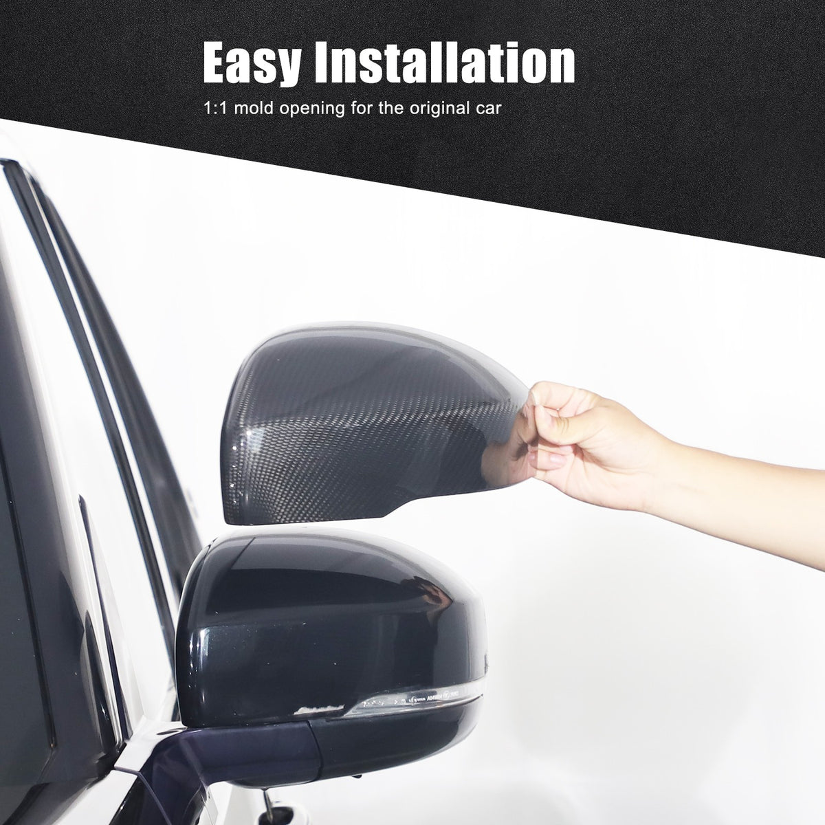 Real Carbon Fiber Outer Rearview Mirror Trim For LR5 Discovery 5 L462 2014-2021 5