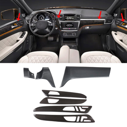 Carbon Fiber ABS Center Console Panel Trim For Benz ML W166/GL X166 2013‑2015 1