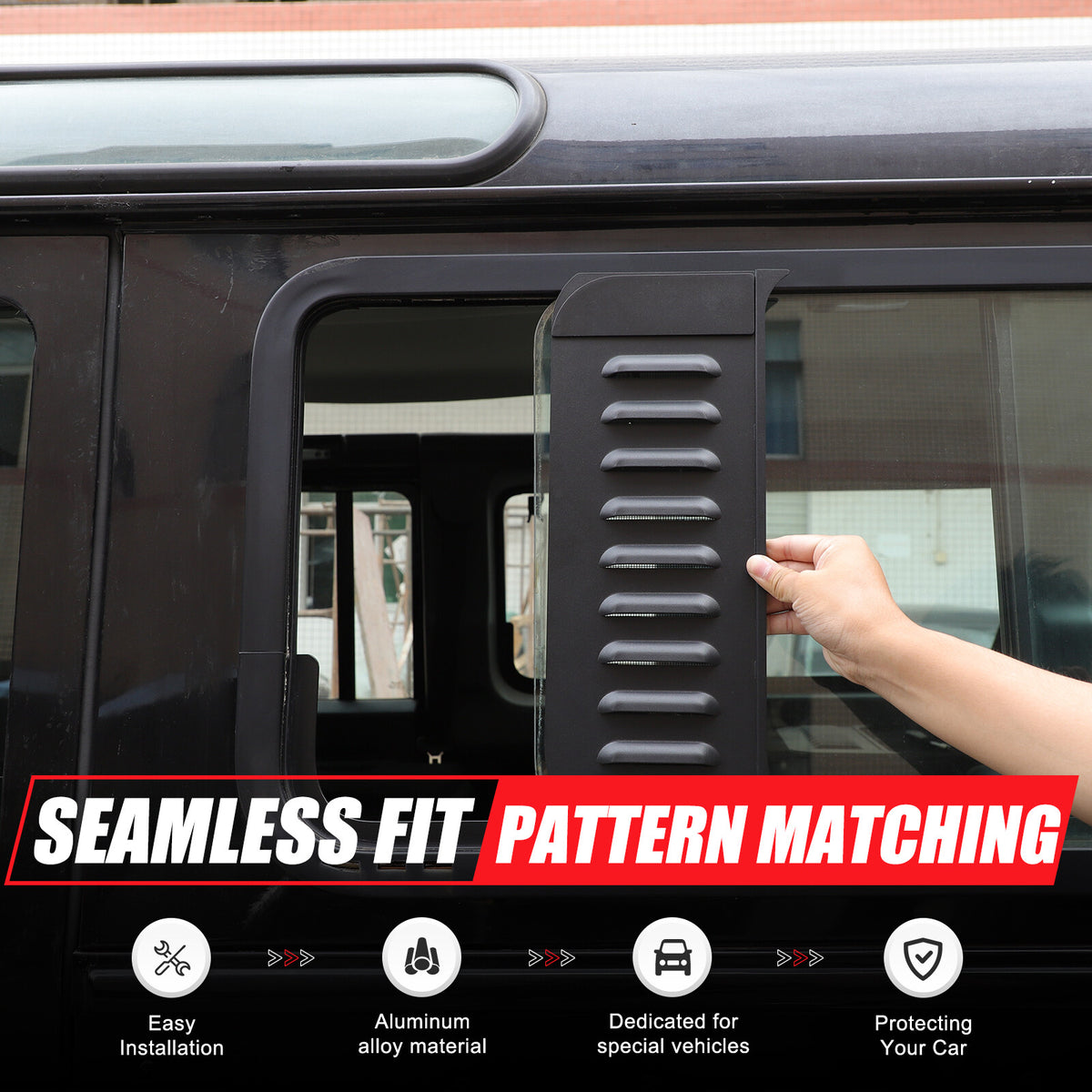 Rear Window Glass Louver Air Vent Panel Trim For LR Defender 110 L316 04-18 17